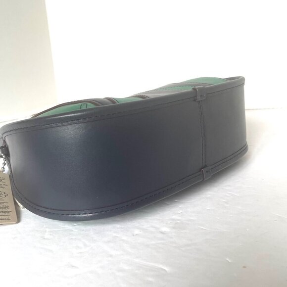 Coach Ergo Wavy Stripe Upcrafted Green Leather 90s Bag CQ004 Blue - Picture 7 of 10
